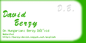 david berzy business card